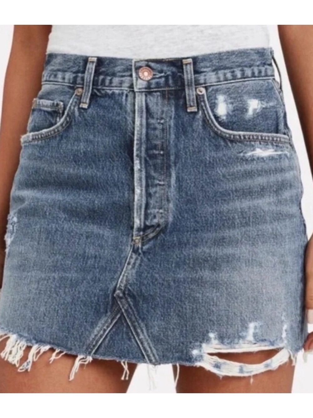 NWT AGOLDE Ada Denim Jean Skirt Size 25